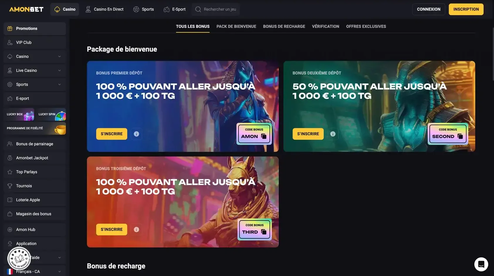 welcome bonus
