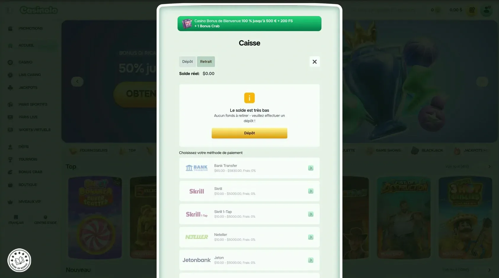 withdrawal method