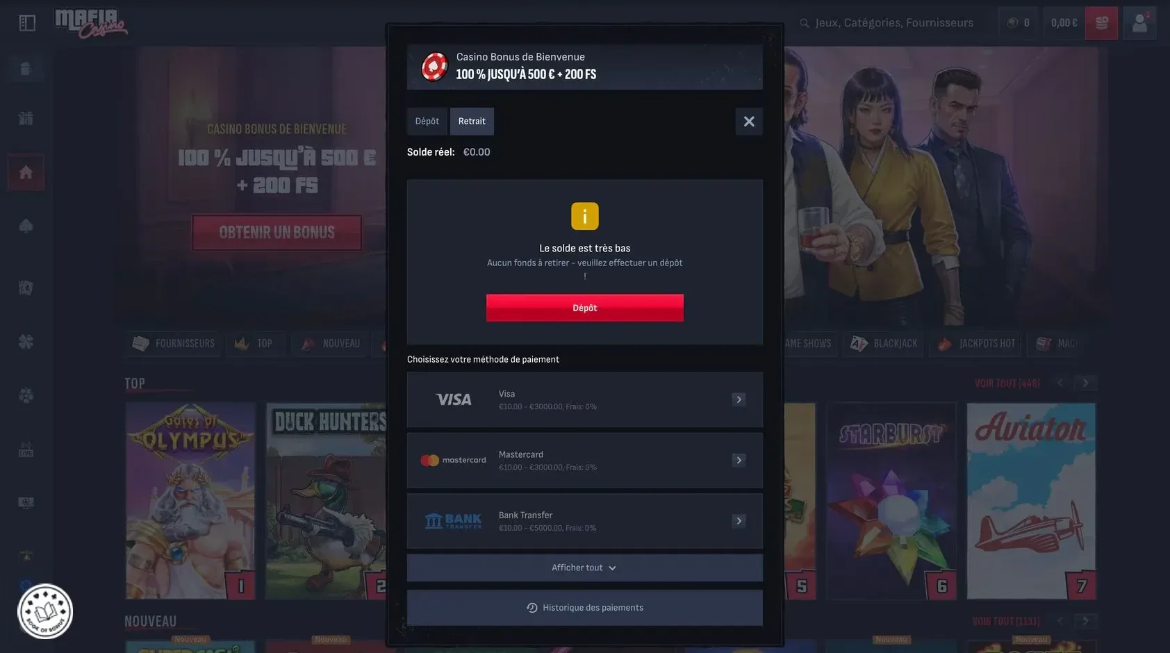 withdrawal method