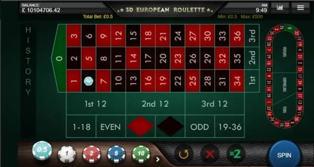 3D European Roulette