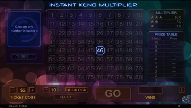 Instant Keno Multiplier