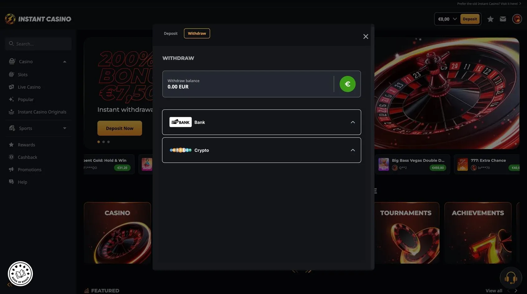 withdrawal method