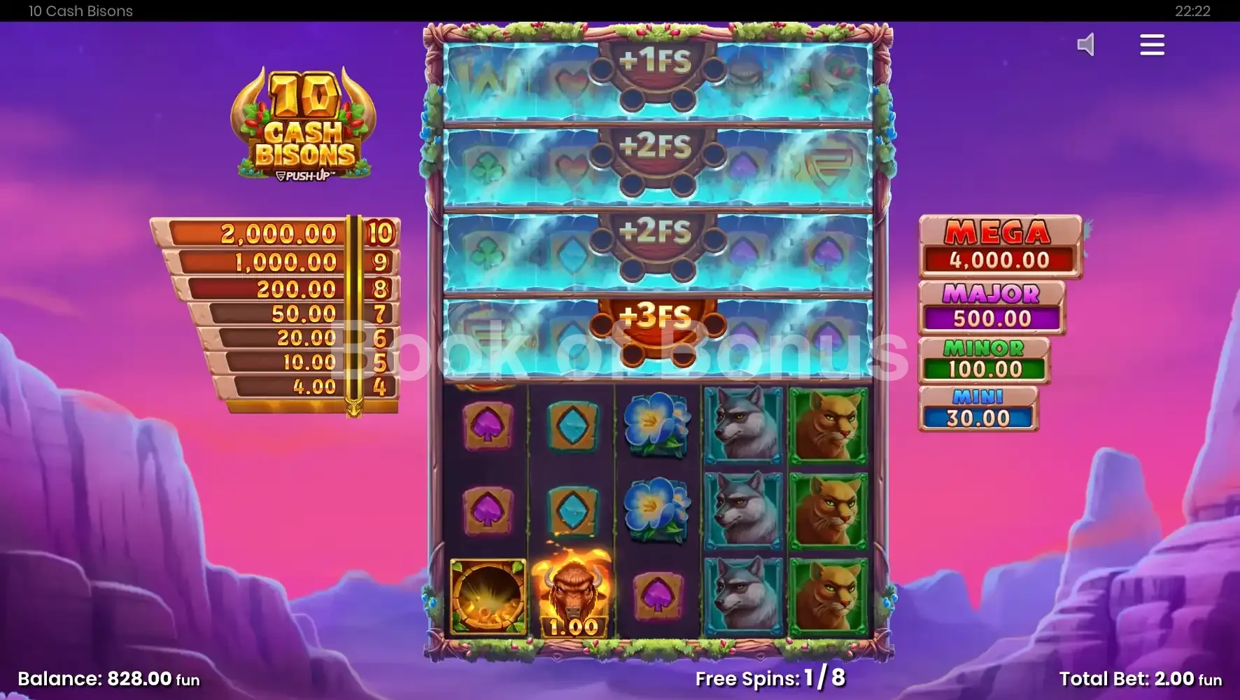 10 Cash Bisons par Push Gaming - tours gratuits