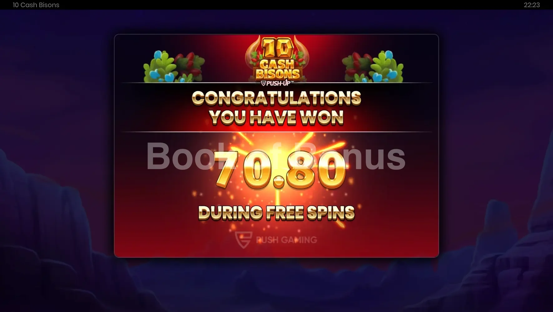 10 Cash Bisons par Push Gaming - gros gain