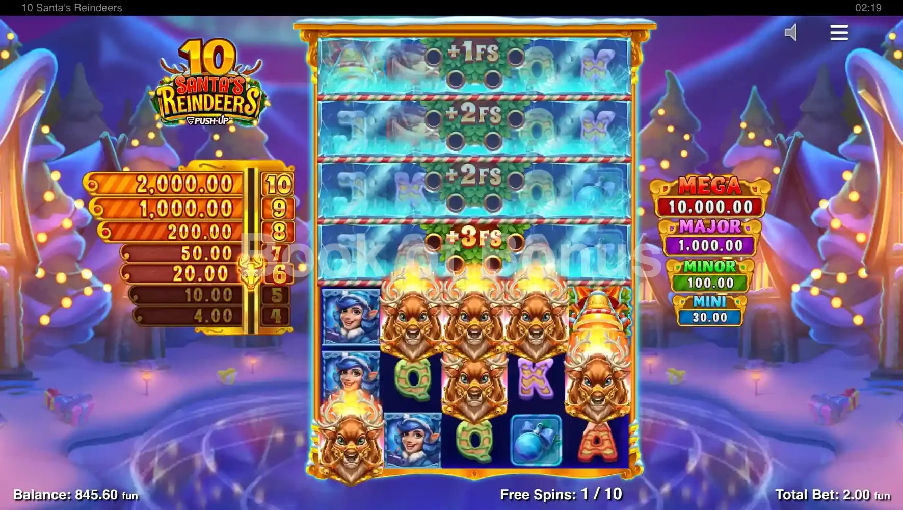10 Santa’s Reindeers par Push Gaming - tours gratuits