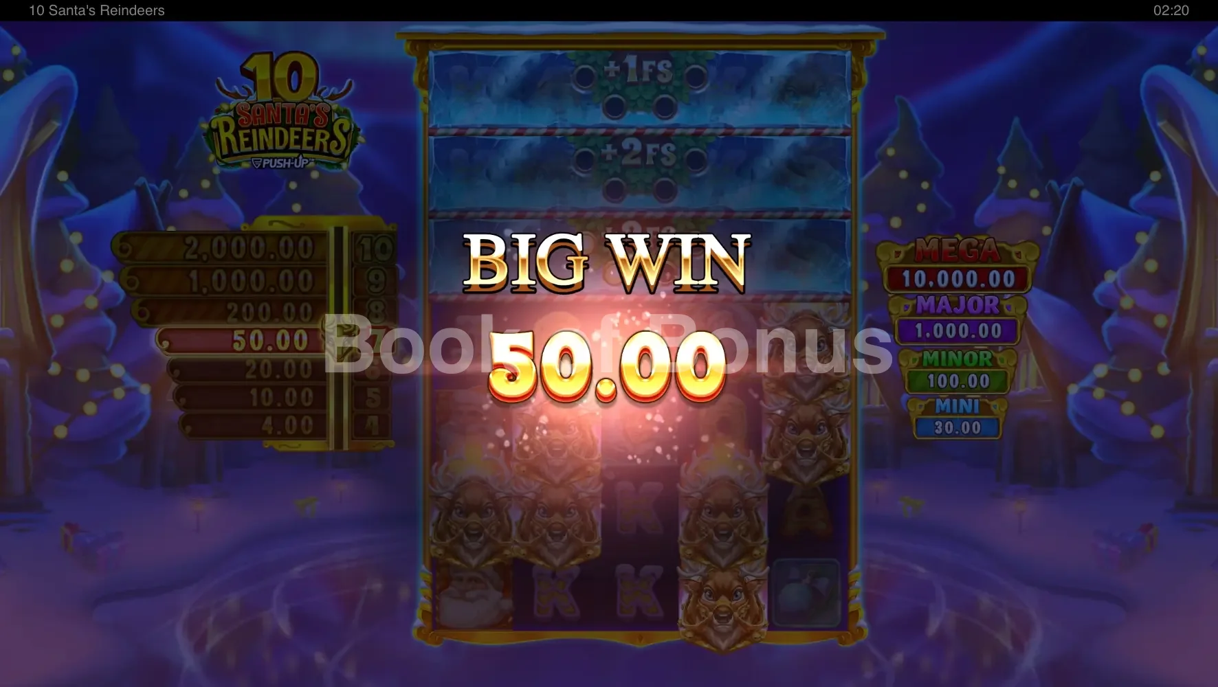 10 Santa’s Reindeers par Push Gaming - gros gain