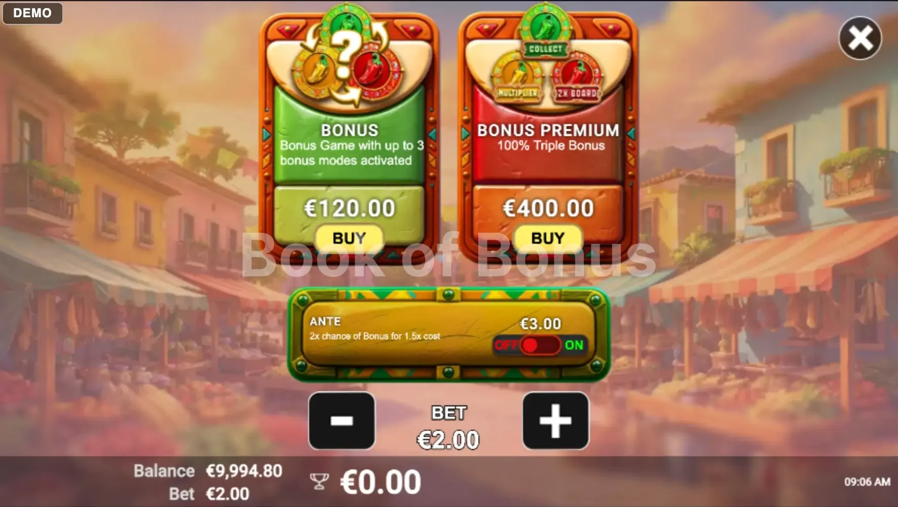 3 Chili Charms par Avatar UX - menu d'achat de bonus et options
