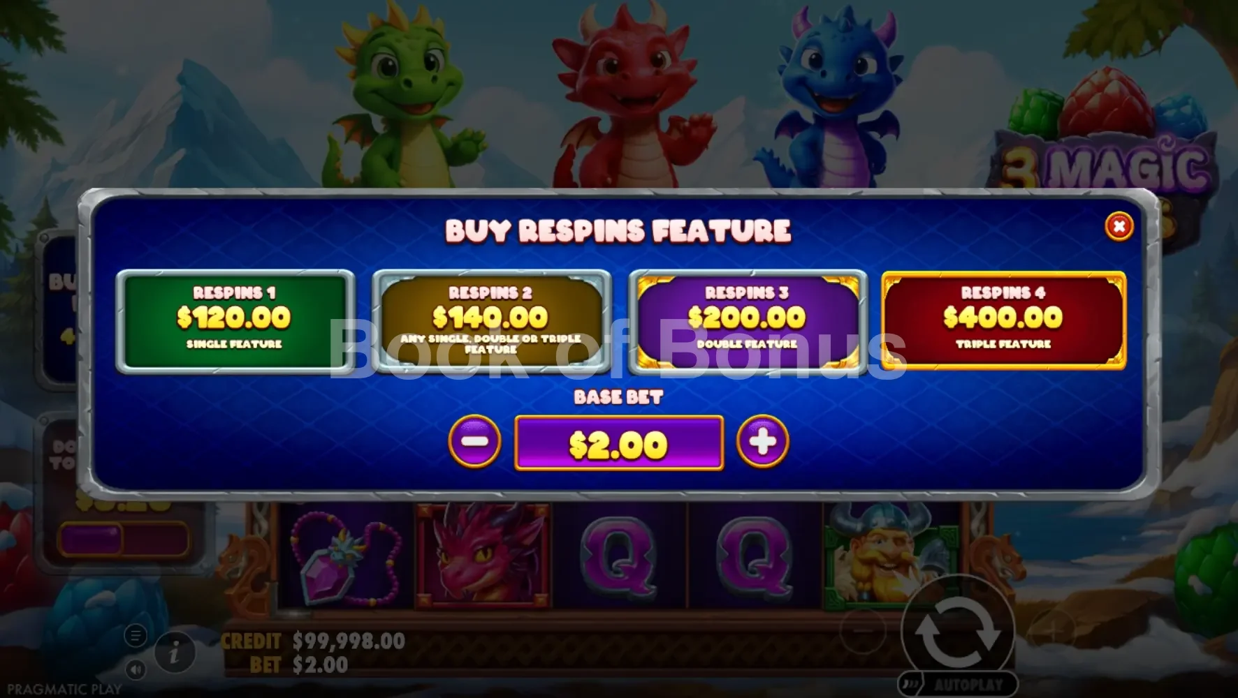 Achat de bonus 3 Magic Eggs