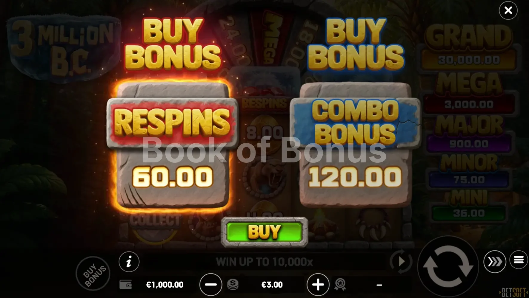 Achat de bonus 3 Million BC