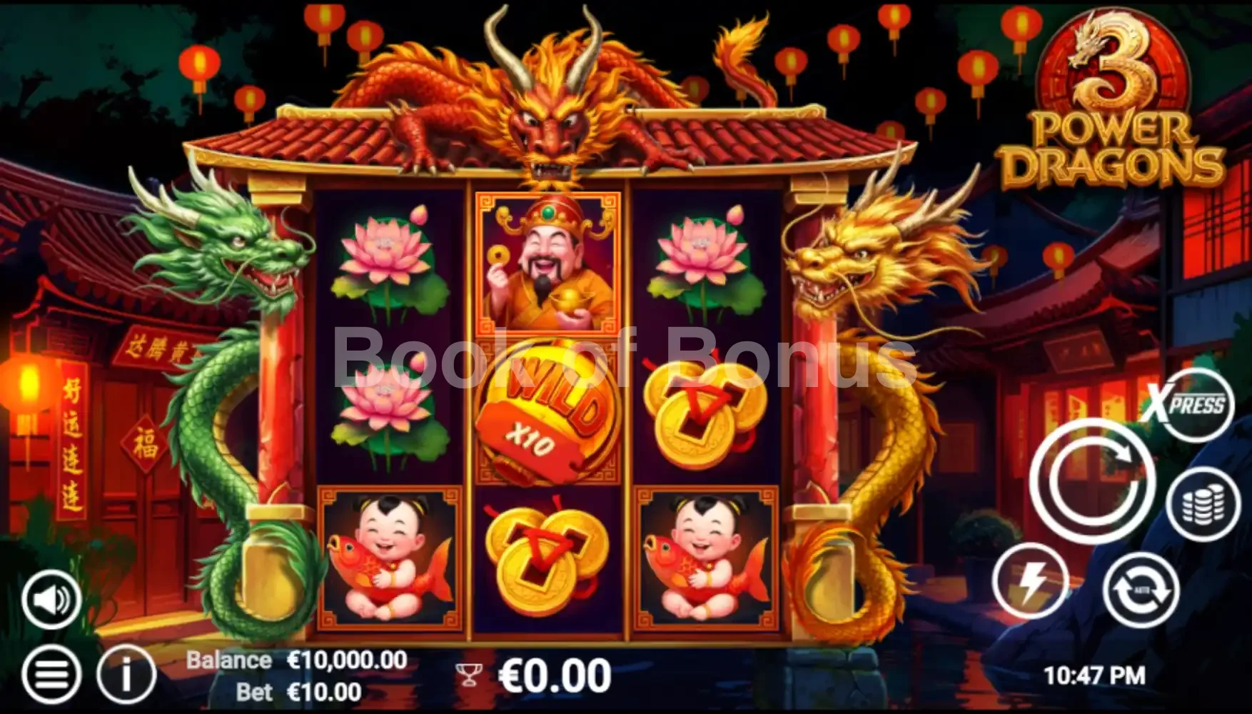 3 Power Dragons par Avatar UX - jeu de base et disposition des rouleaux