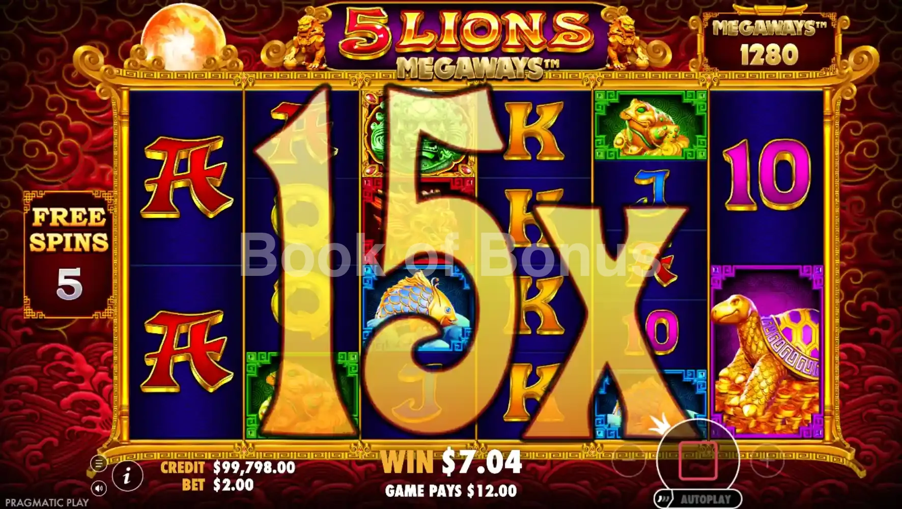 Tours gratuits 5 Lions Megaways