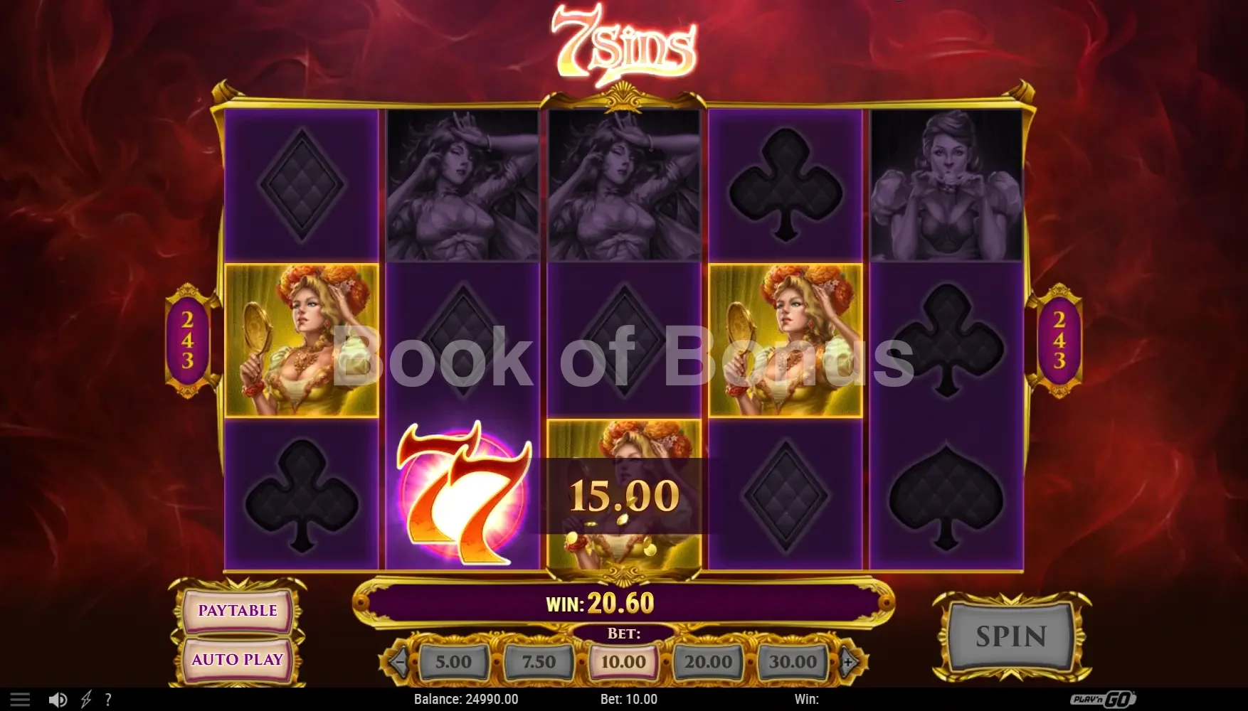 7 Sins par Play'n GO - spin result