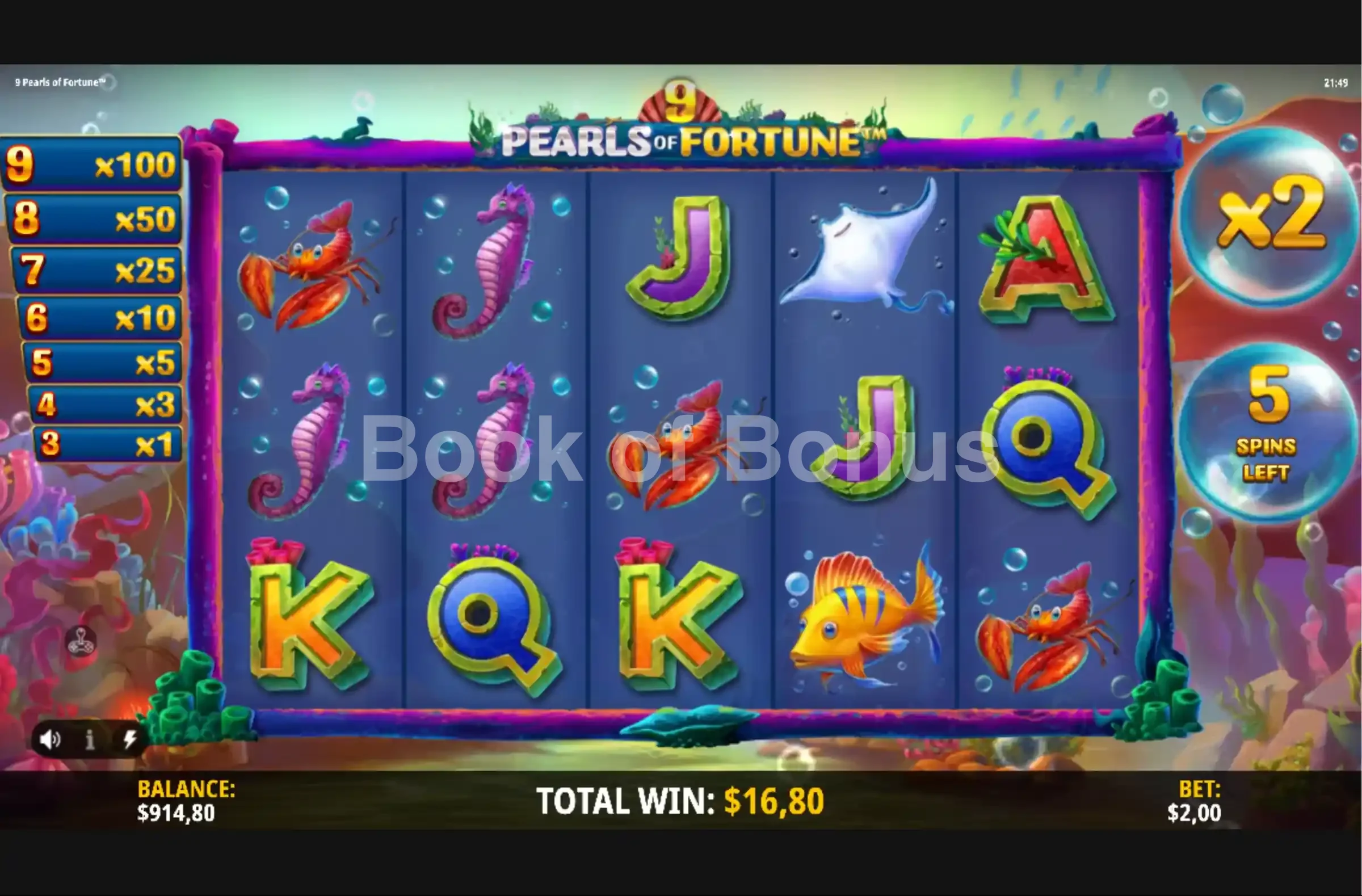 9 Pearls of Fortune par iSoftBet - tours gratuits
