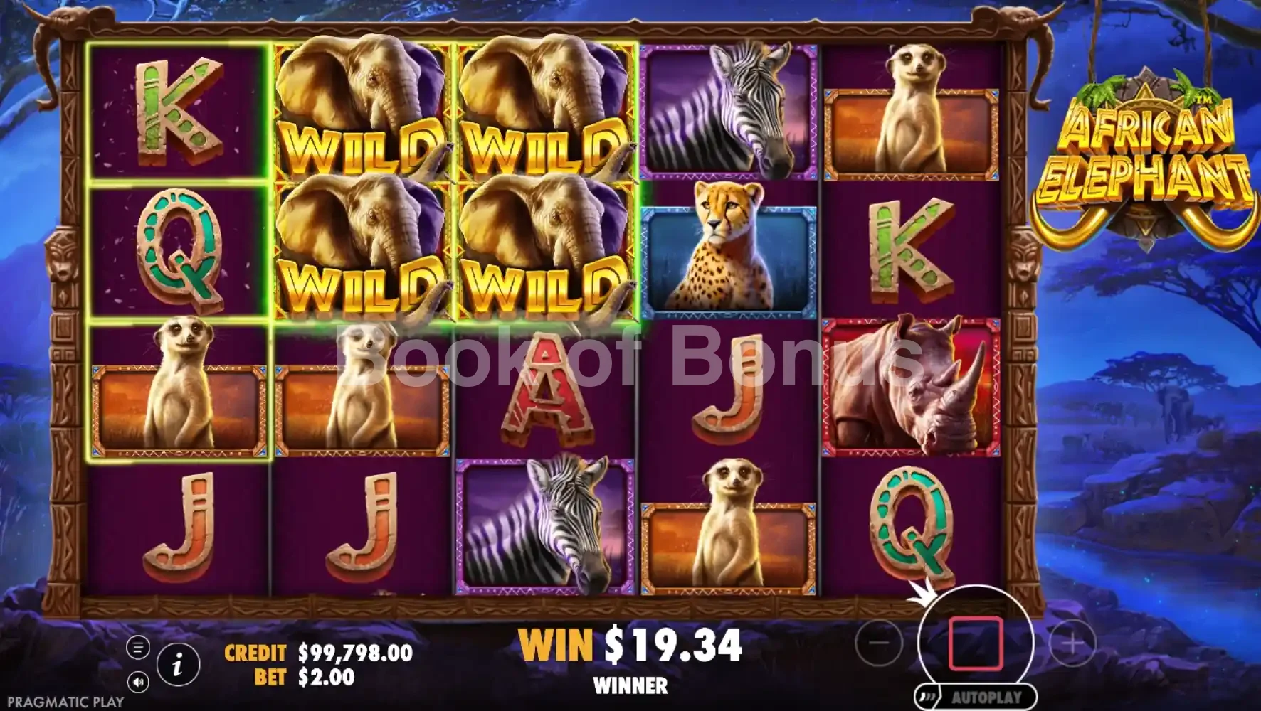 African Elephant par Pragmatic Play - tours gratuits