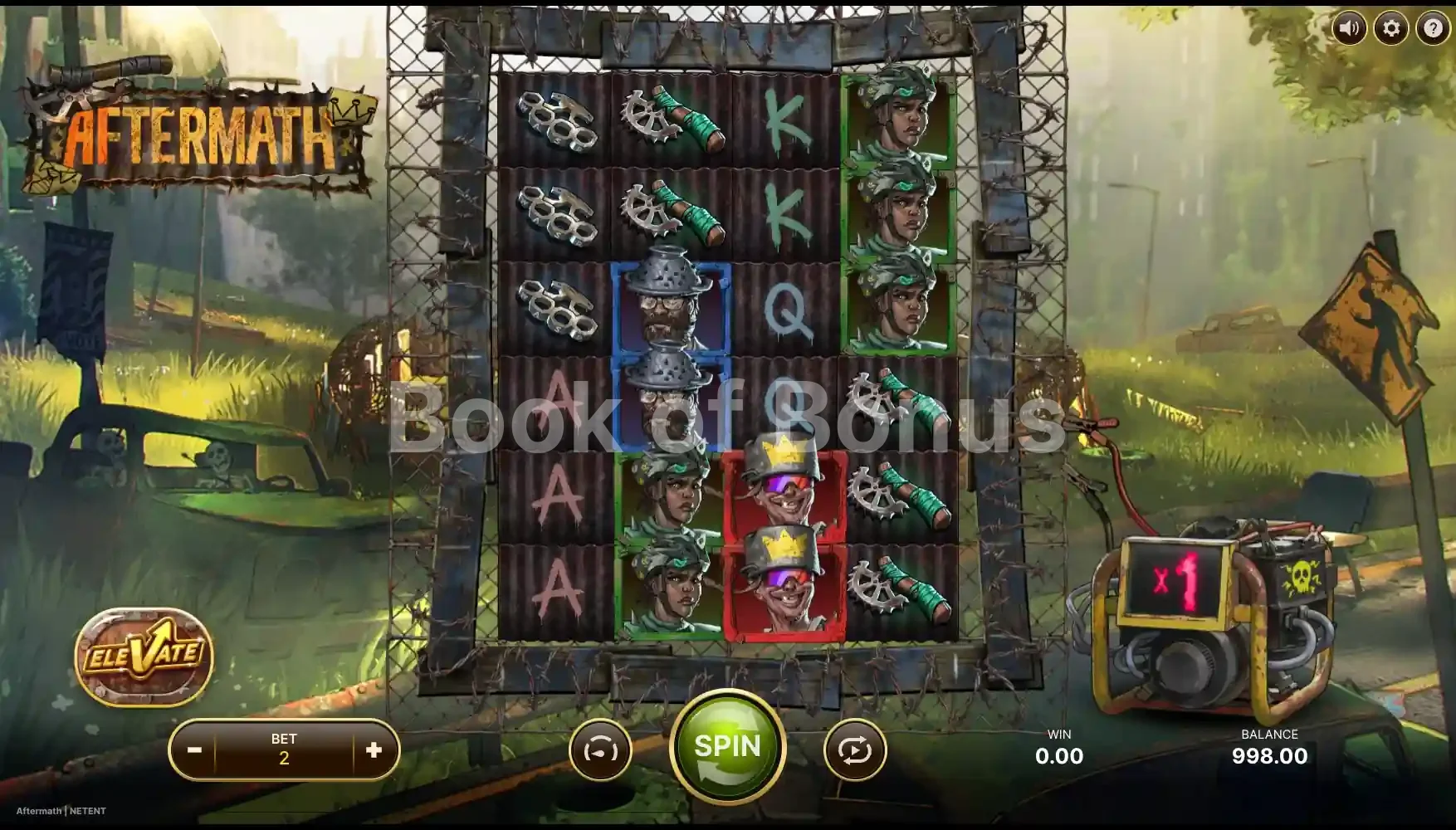 Aftermath par NetEnt - jeu de base et disposition des rouleaux