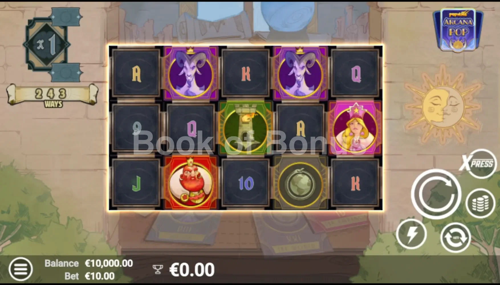 ArcanaPop par Avatar UX - jeu de base et disposition des rouleaux