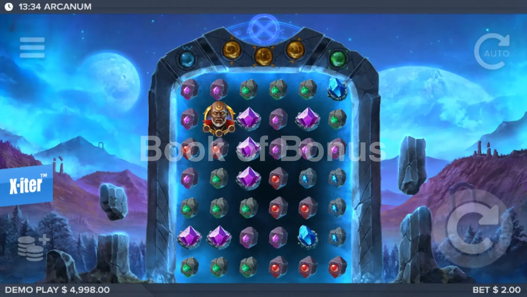 Arcanum par ELK Studios - jeu de base et disposition des rouleaux