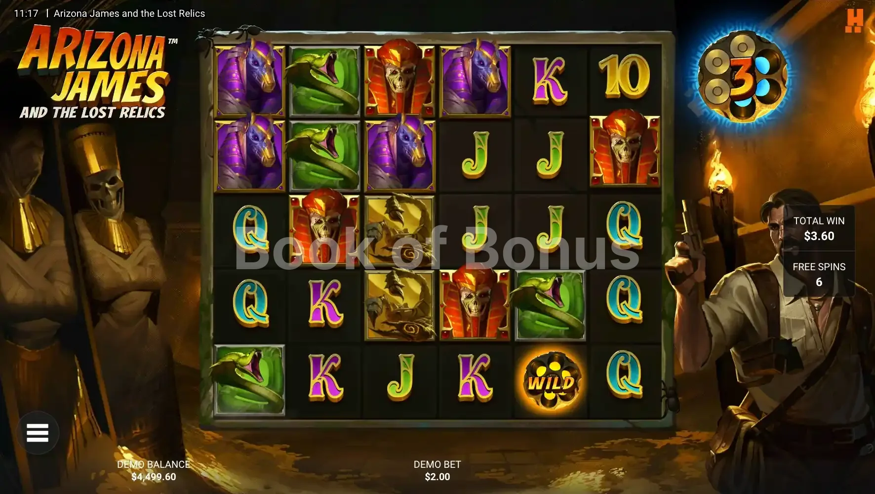 Arizona James and the Lost Relics par Hacksaw Gaming - tours gratuits