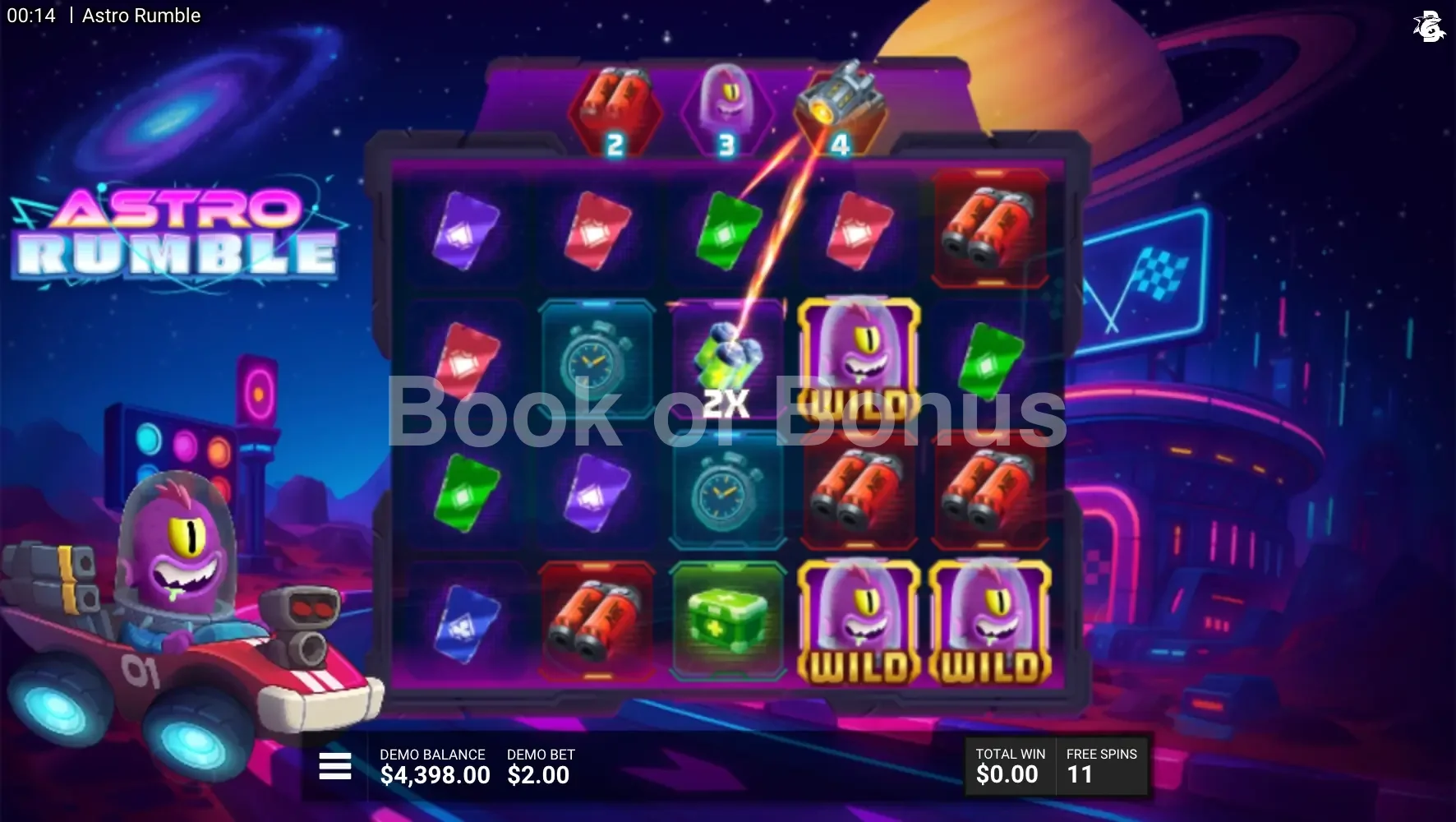 Astro Rumble par Hacksaw Gaming - tours gratuits