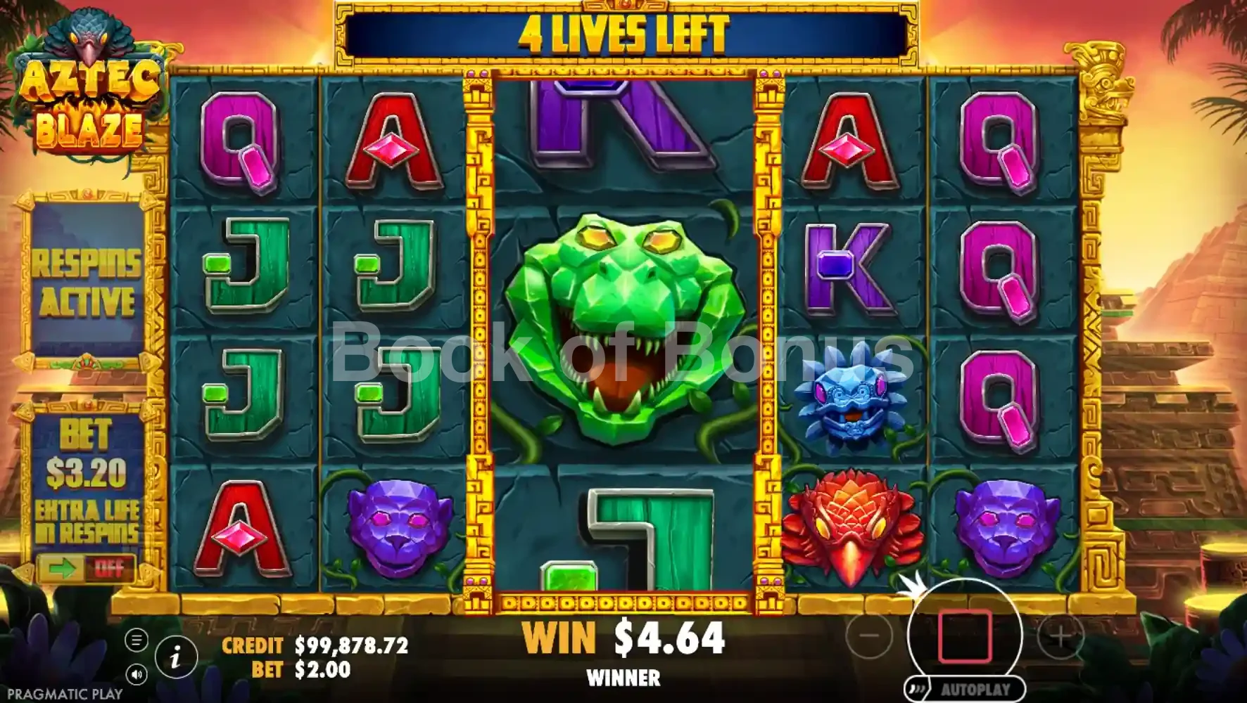 Aztec Blaze par Pragmatic Play - tours gratuits
