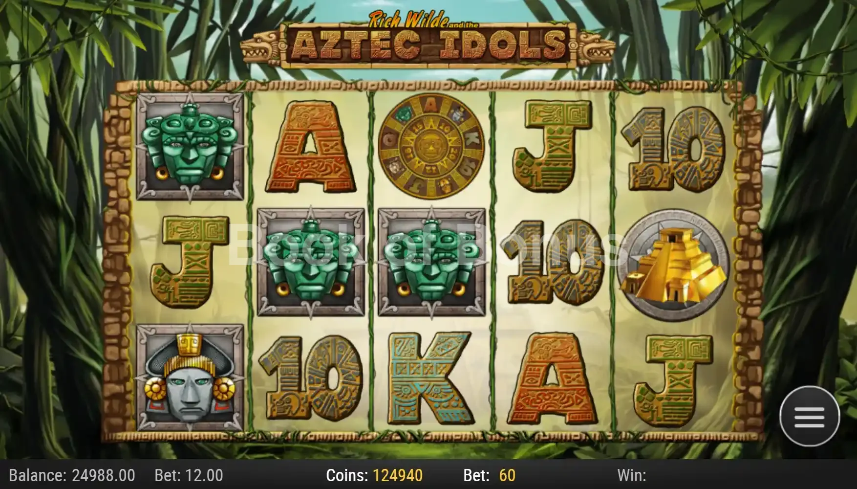 Aztec Idols par Play'n GO - jeu de base et disposition des rouleaux