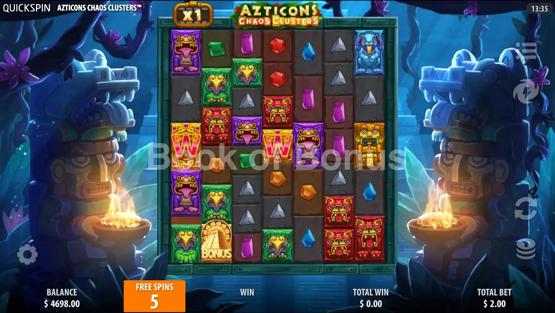 Azticons Chaos Clusters par Quickspin - tours gratuits