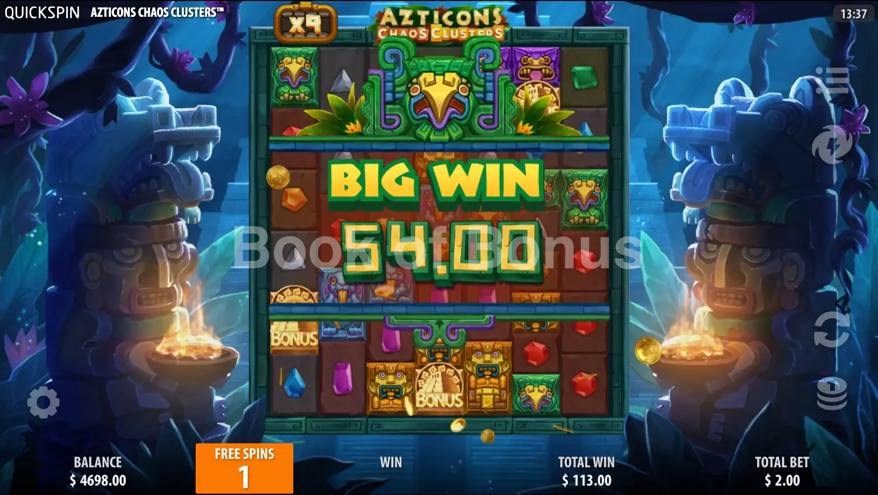 Azticons Chaos Clusters par Quickspin - gros gain