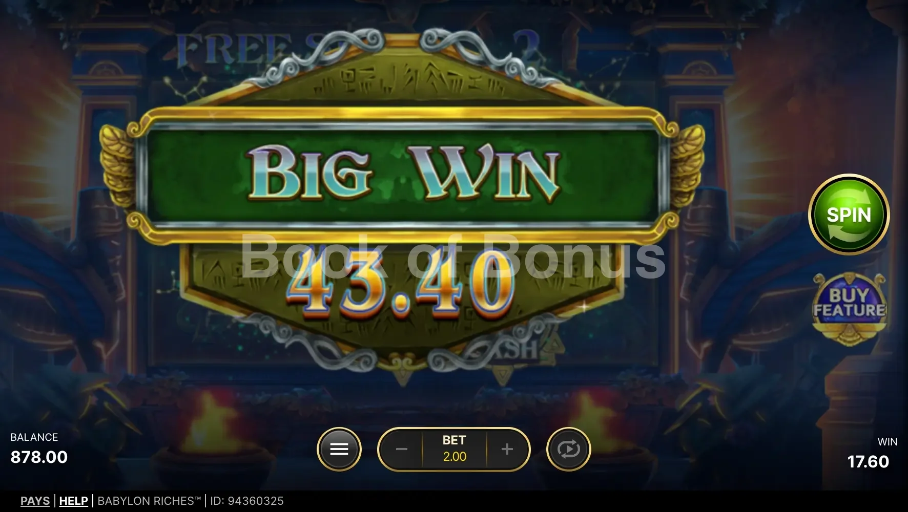 Babylon Riches par NetEnt - gros gain