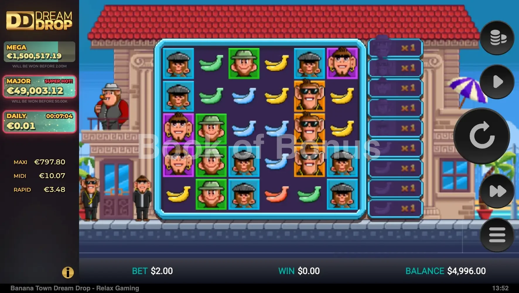 Banana Town Dream Drop par Relax Gaming - base game 2