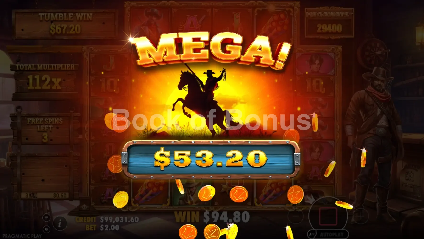 Bandit Megaways par Pragmatic Play - gros gain