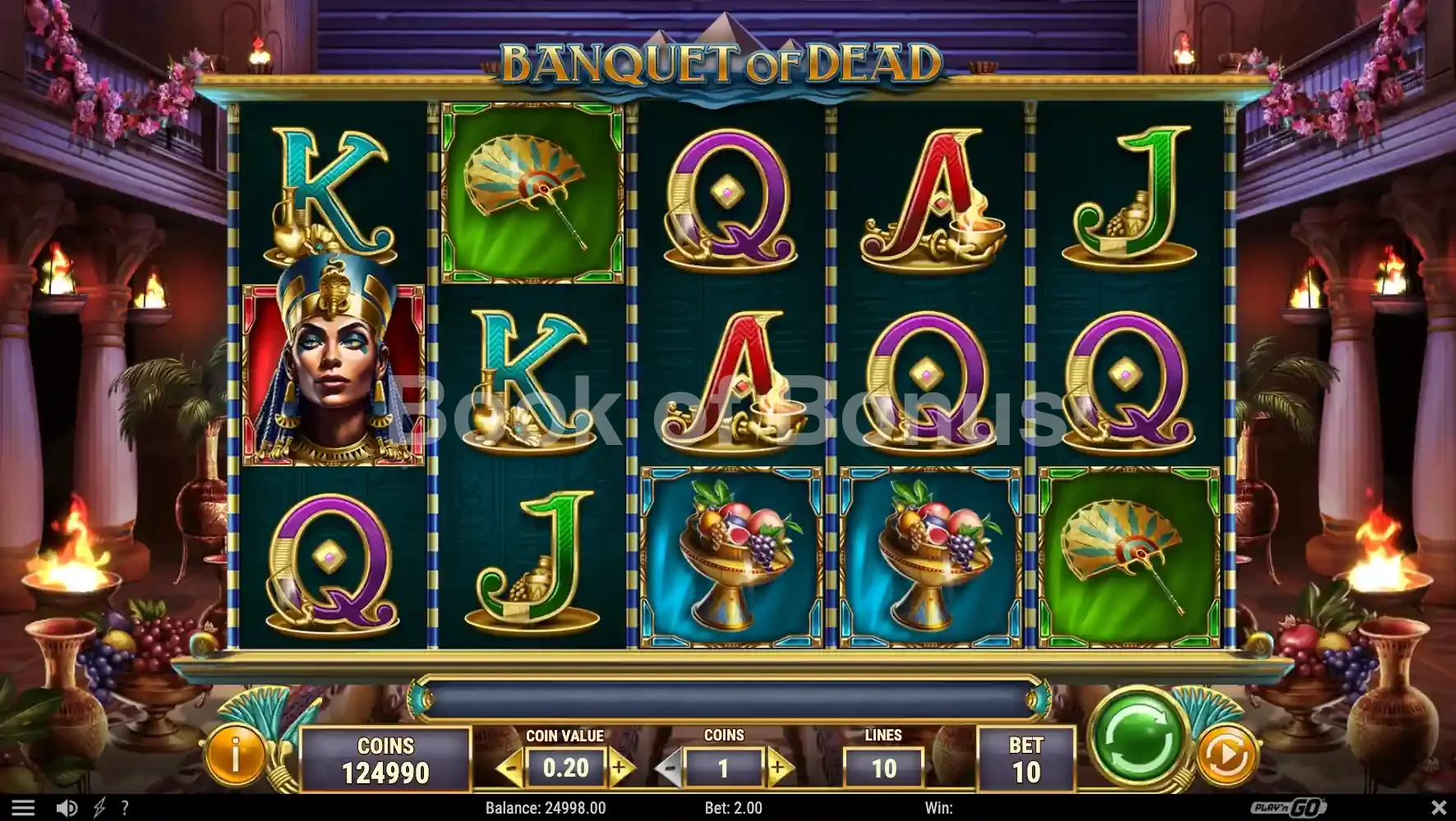 Banquet of Dead par Play'n GO - jeu de base et disposition des rouleaux
