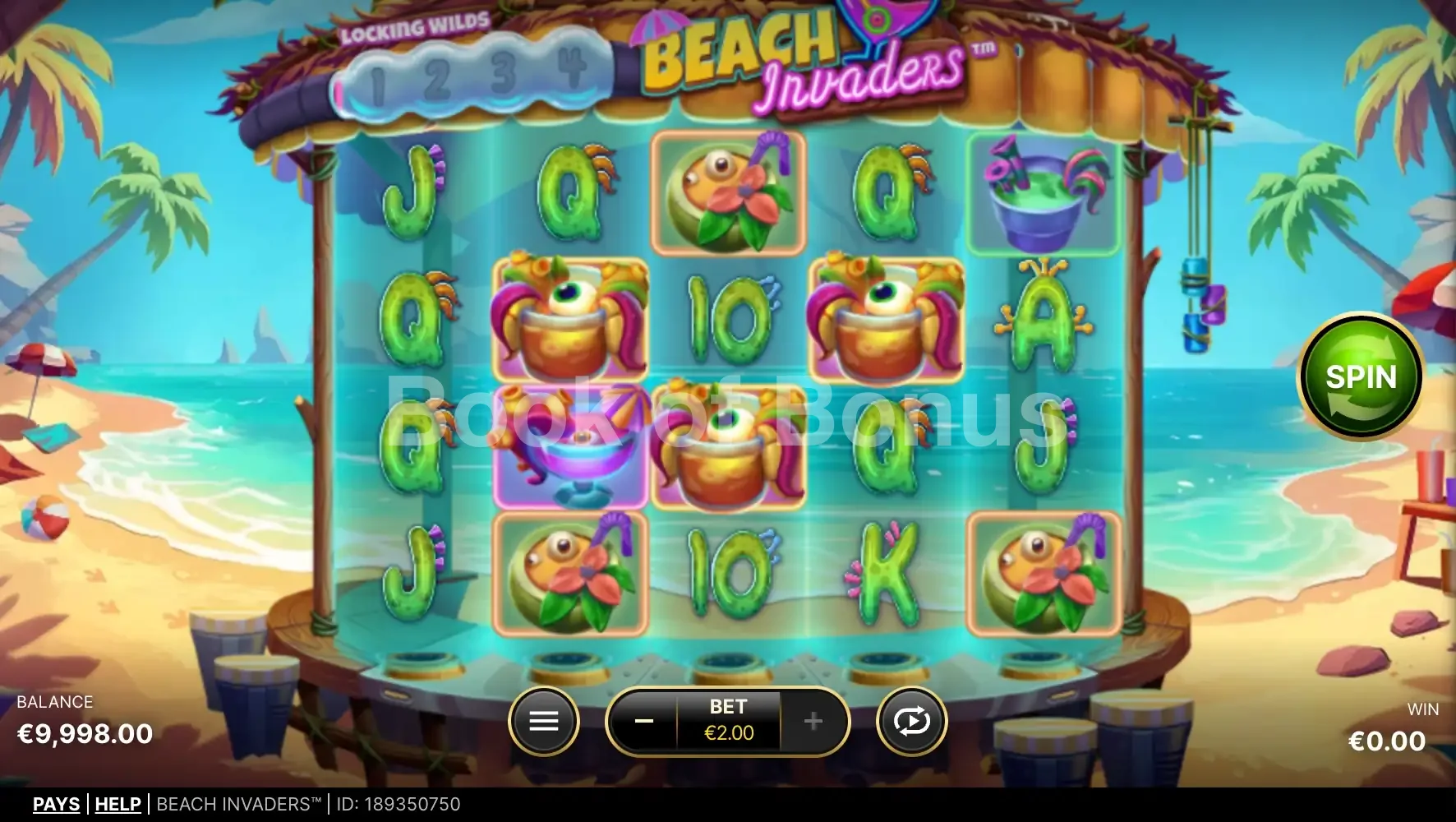 Beach Invaders par NetEnt - jeu de base et disposition des rouleaux