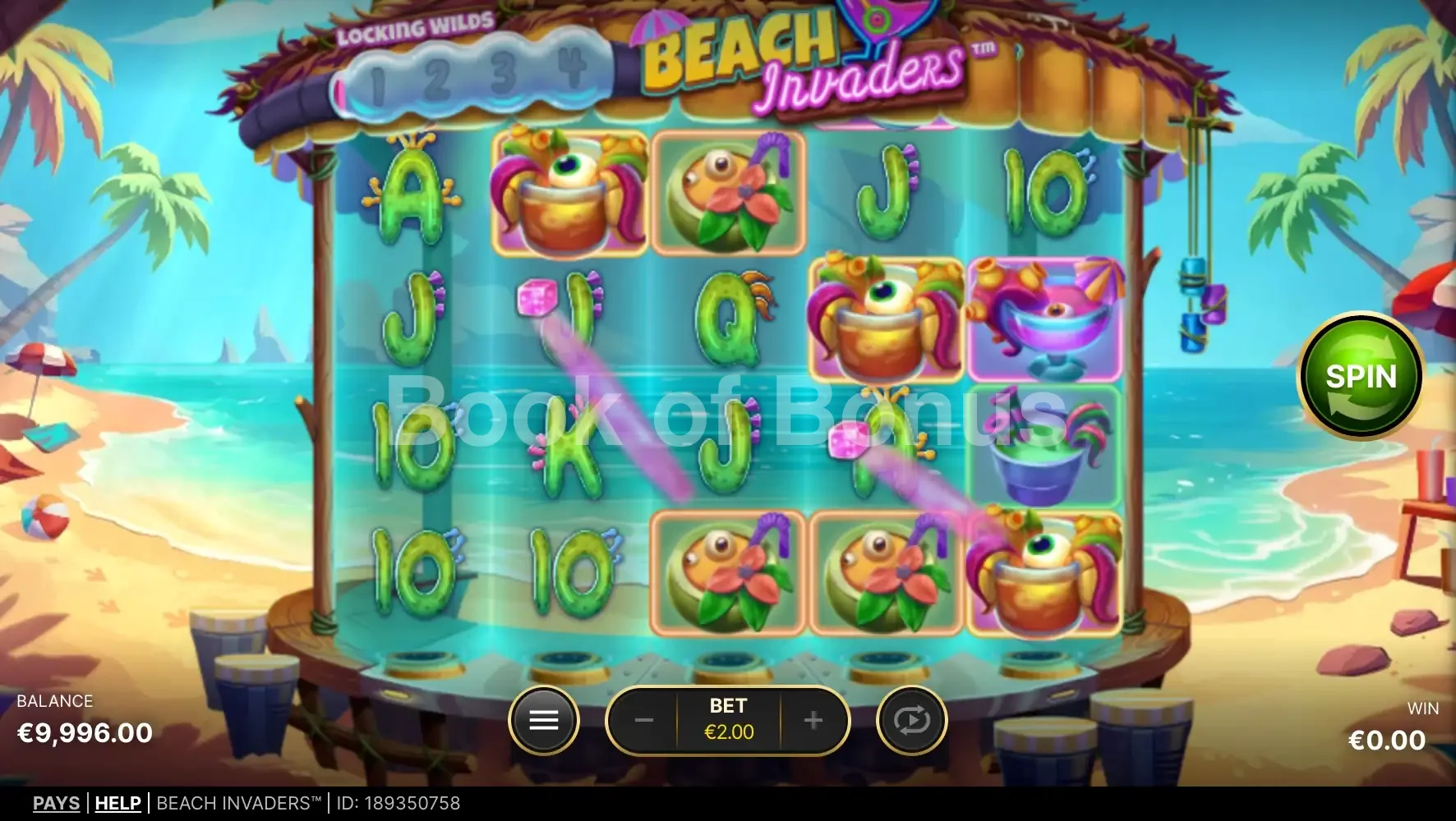 Beach Invaders par NetEnt - base game 2