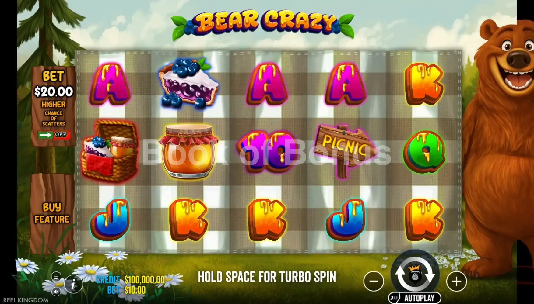 Bear Crazy par Pragmatic Play - jeu de base et disposition des rouleaux