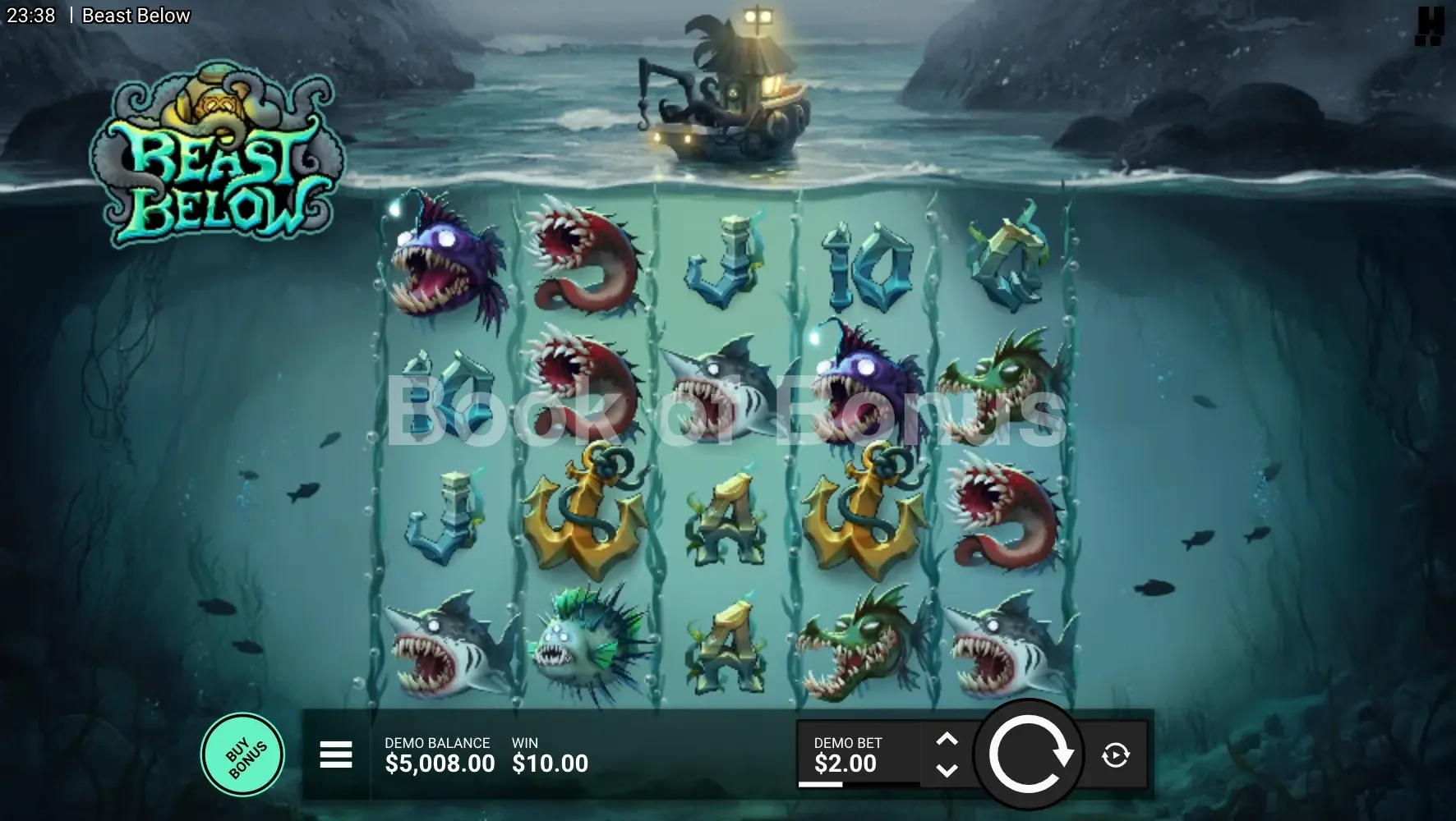 Beast Below par Hacksaw Gaming - jeu de base et disposition des rouleaux