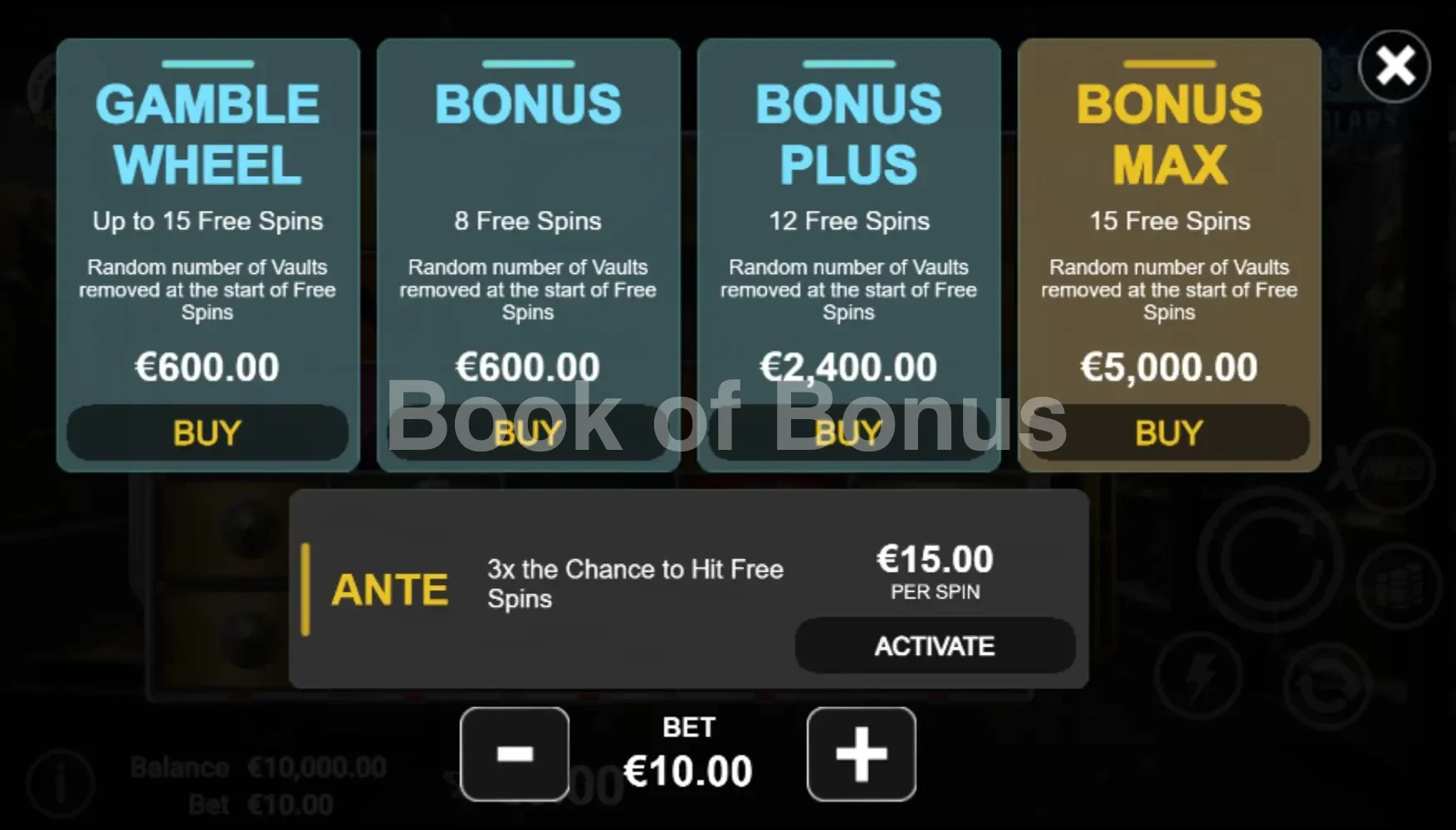 Beastly Burglars par Avatar UX - menu d'achat de bonus et options