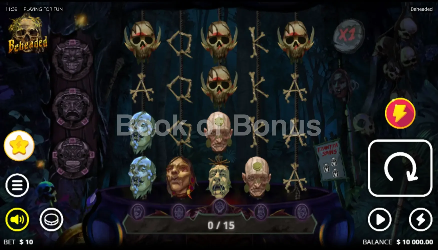 Beheaded par Nolimit City - jeu de base et disposition des rouleaux
