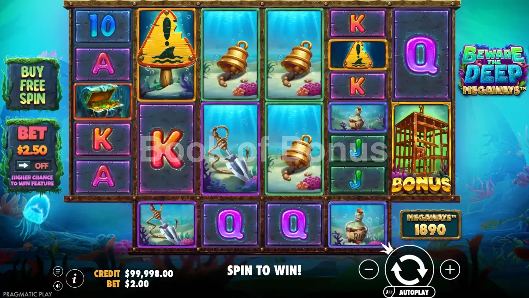Jeu de base Beware The Deep Megaways