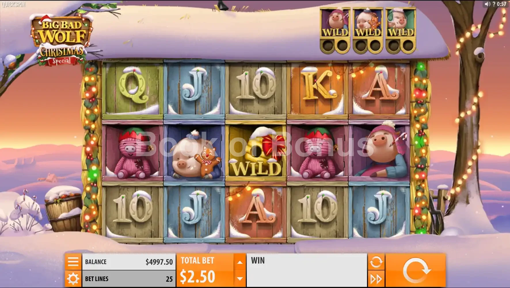 Big Bad Wolf Christmas Special par Quickspin - jeu de base et disposition des rouleaux