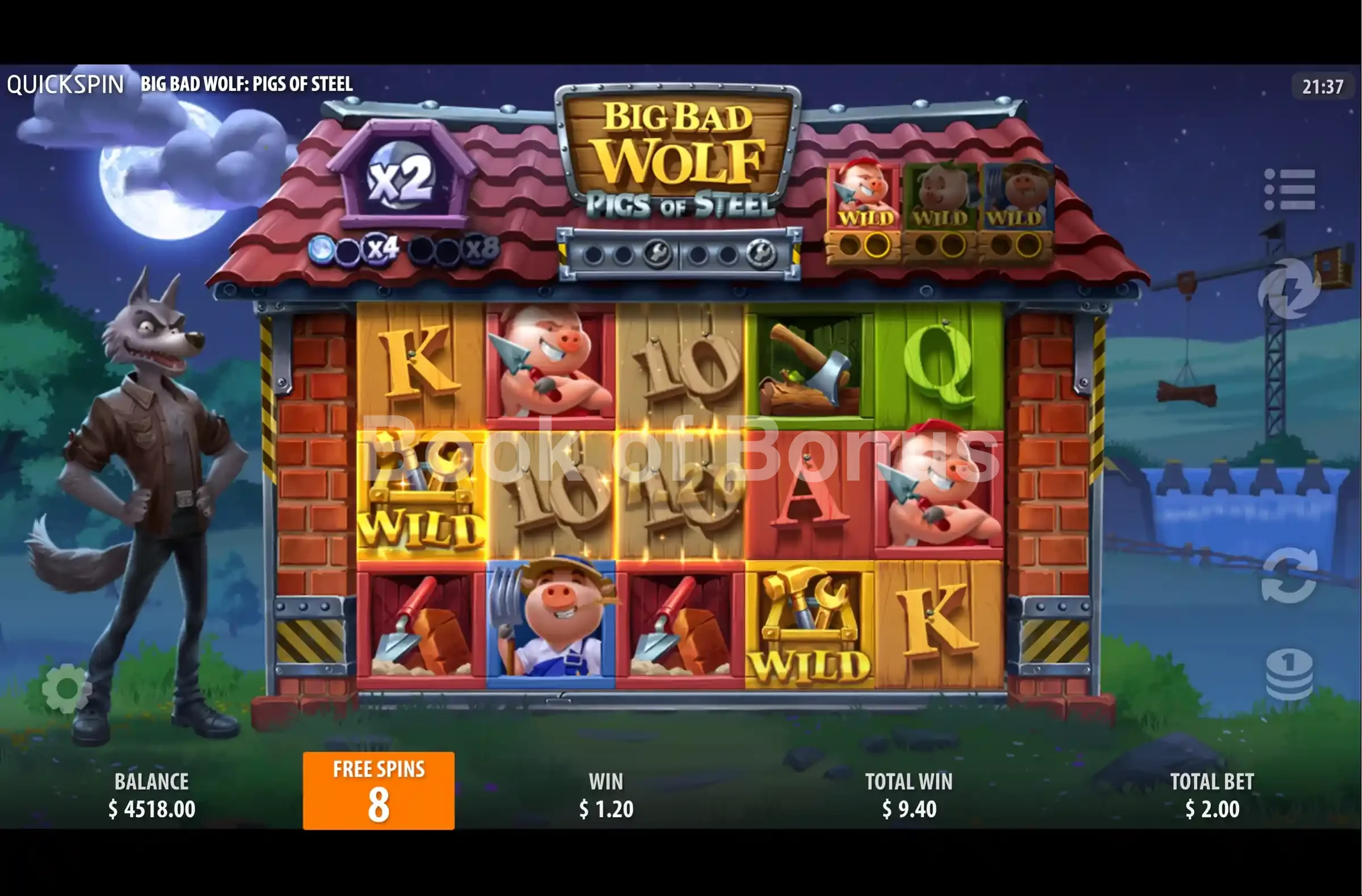 Big Bad Wolf Pigs of Steel par Quickspin - tours gratuits