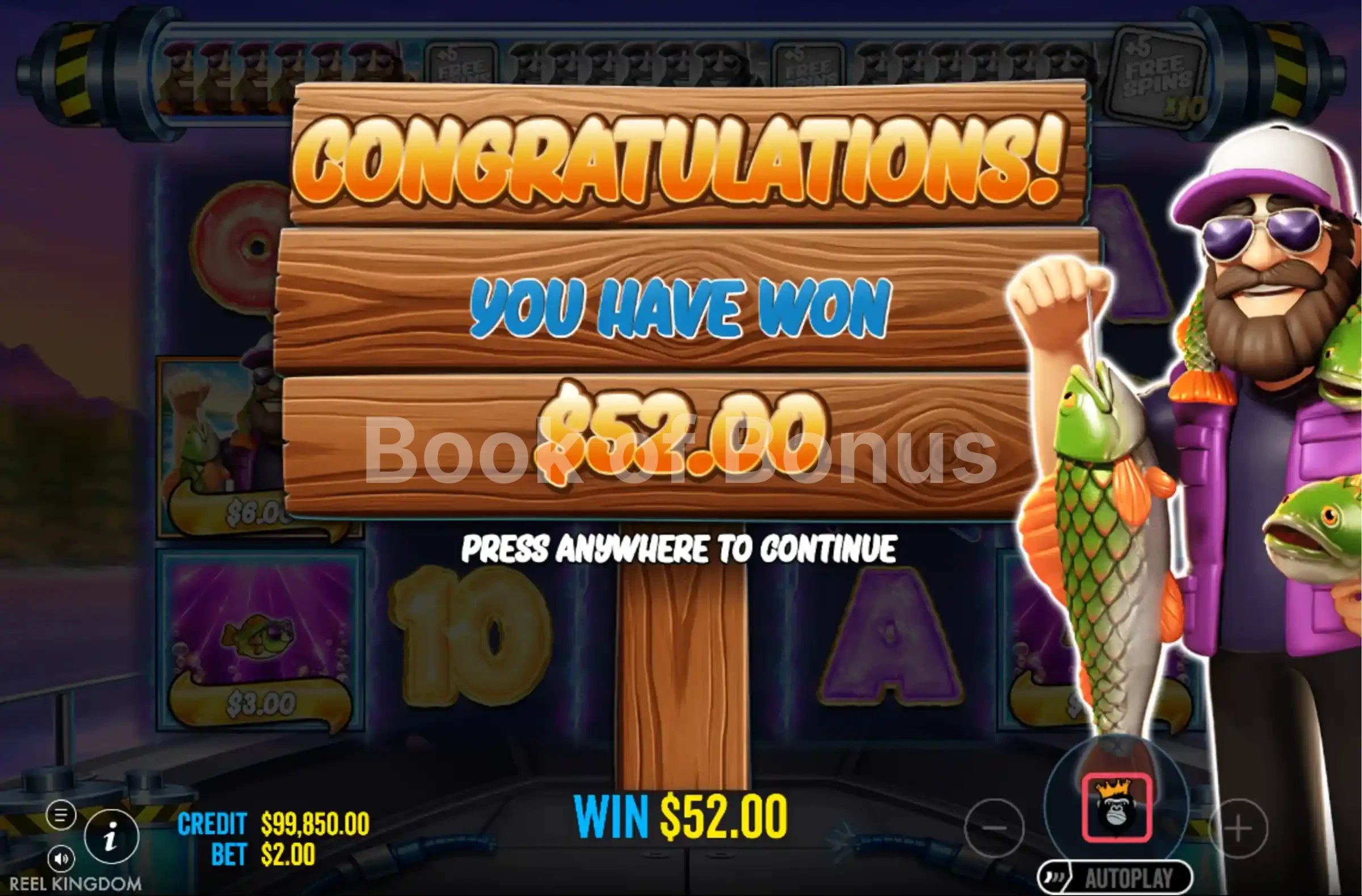 Grand gain sur Big Bass Blast