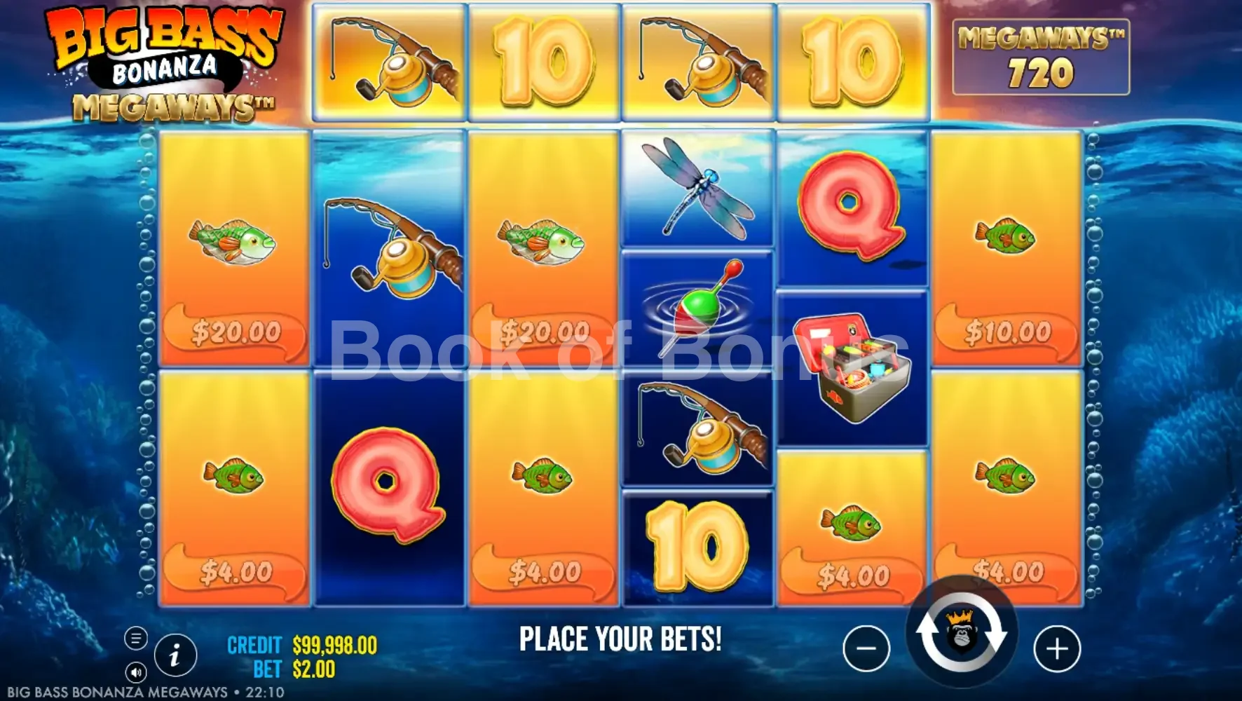 Big Bass Bonanza Megaways par Reel Kingdom - jeu de base et disposition des rouleaux