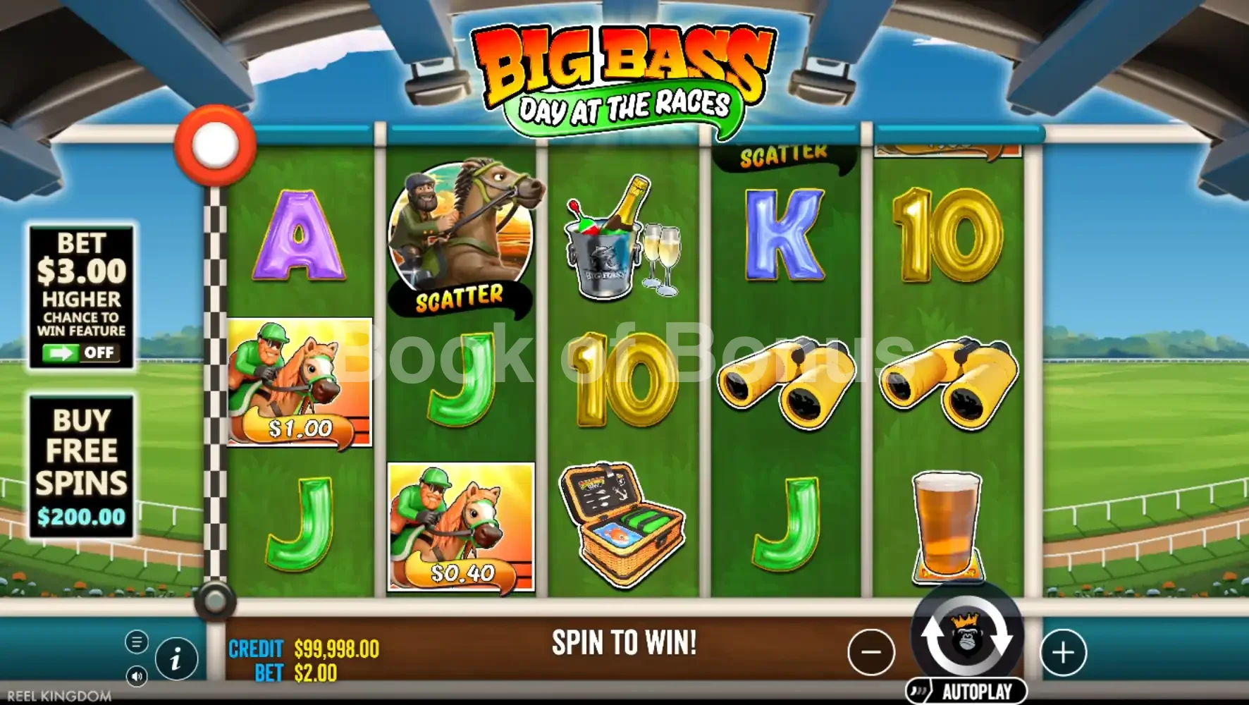 Big Bass Day at Races par Pragmatic Play - jeu de base et disposition des rouleaux