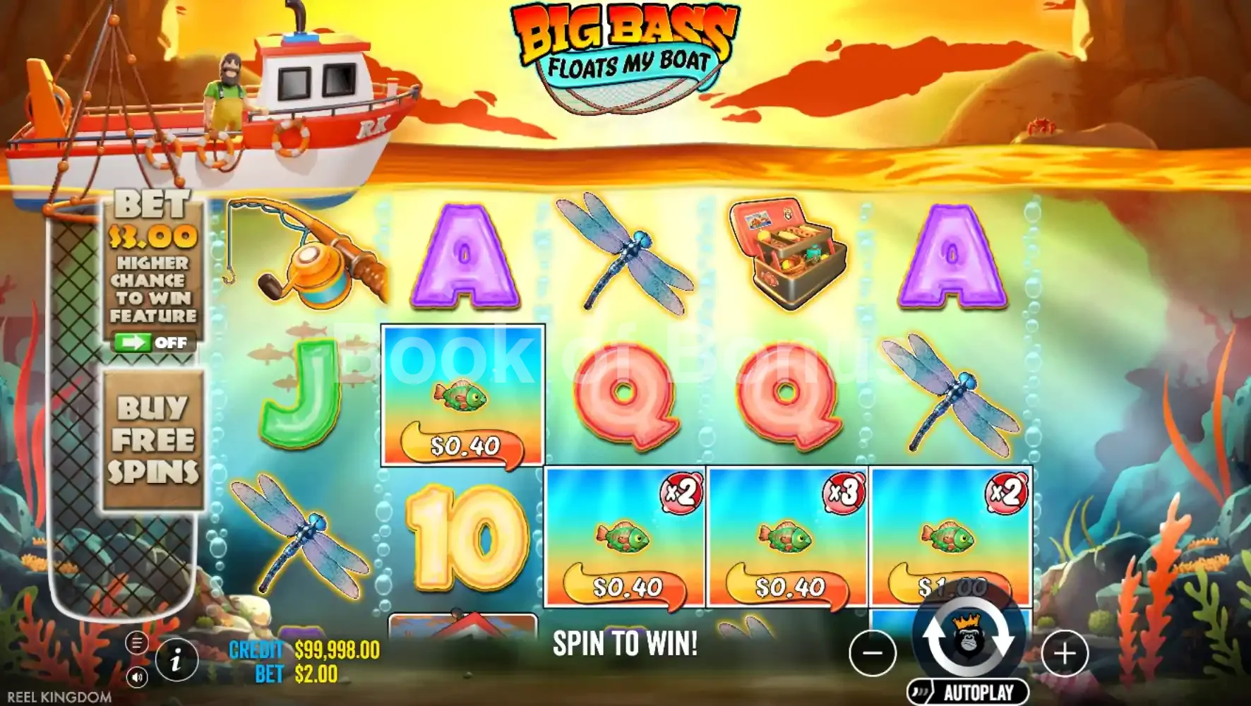 Big Bass Floats My Boat par Reel Kingdom - jeu de base et disposition des rouleaux