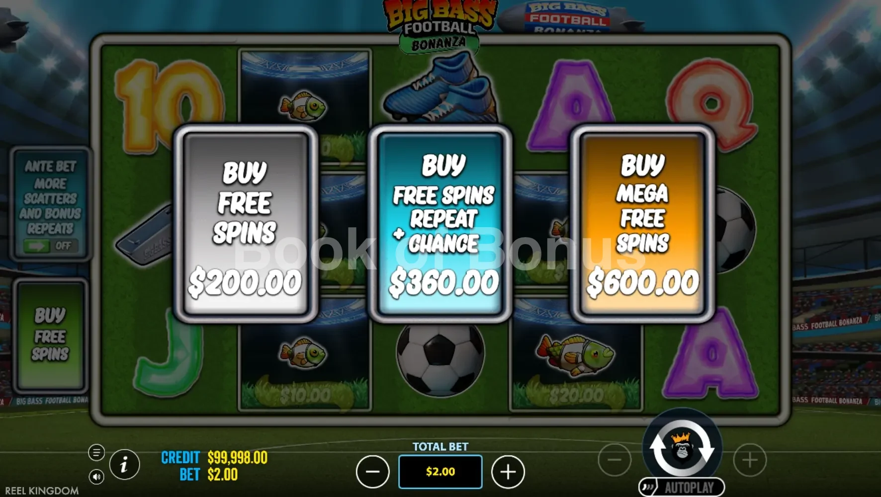 Achat de bonus Big Bass Football Bonanza