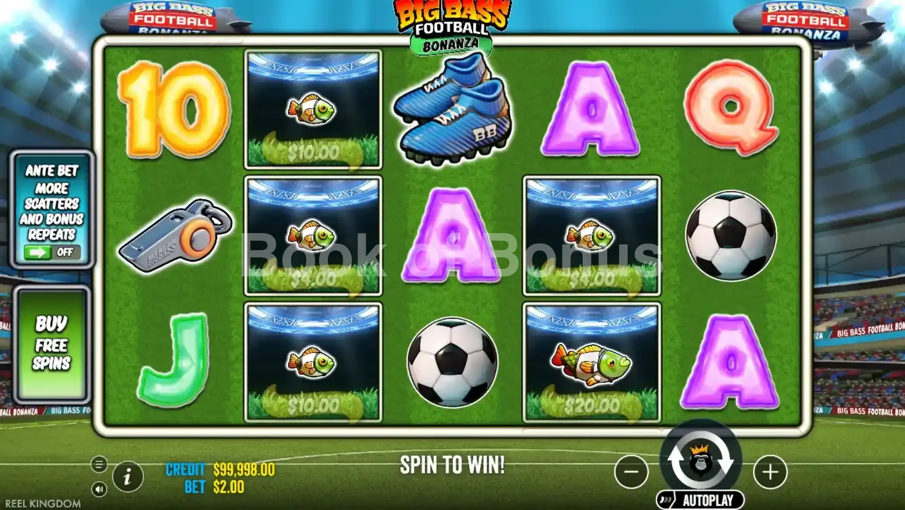 Jeu de base Big Bass Football Bonanza