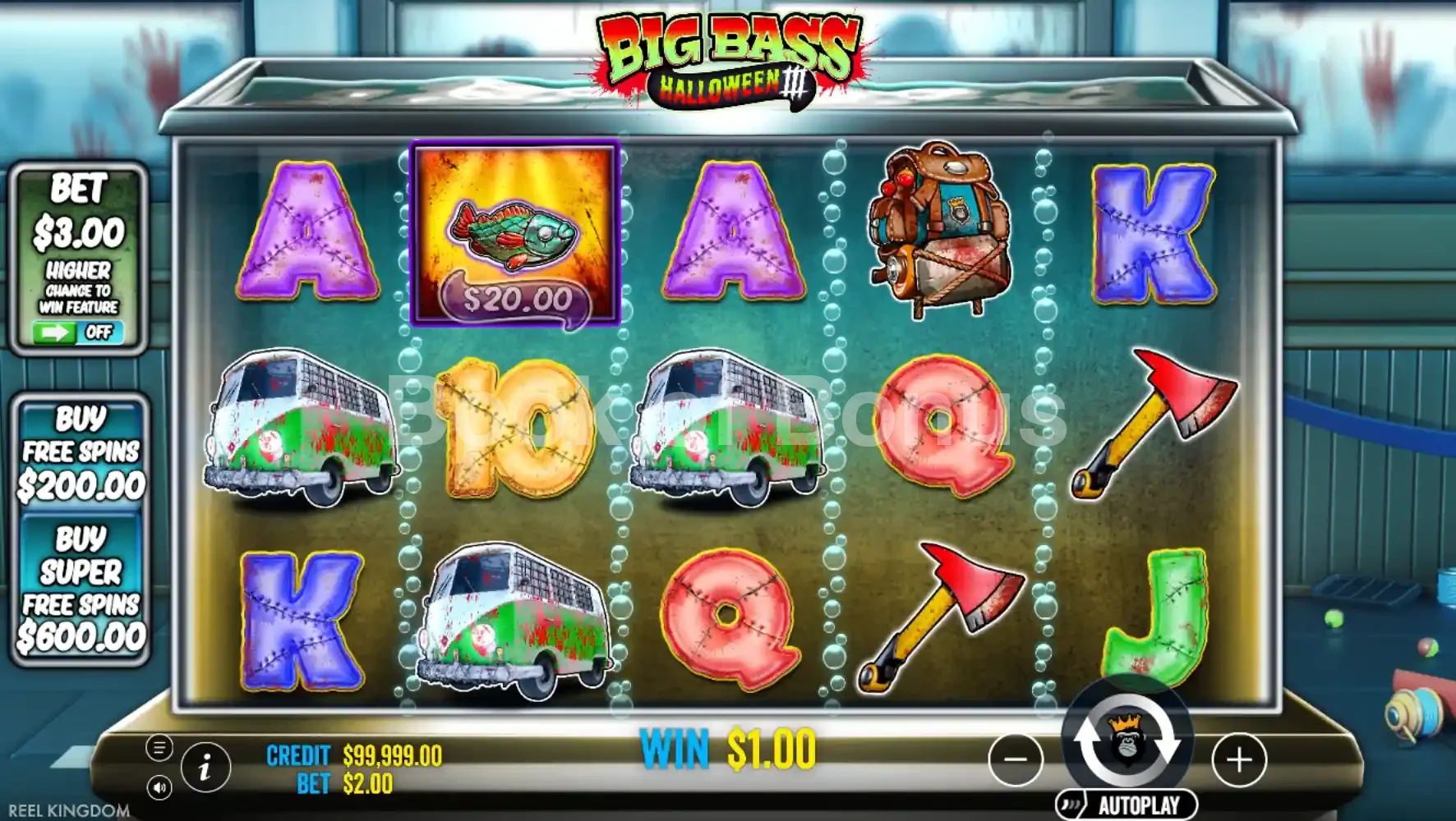 Big Bass Halloween 3 par Reel Kingdom - jeu de base et disposition des rouleaux