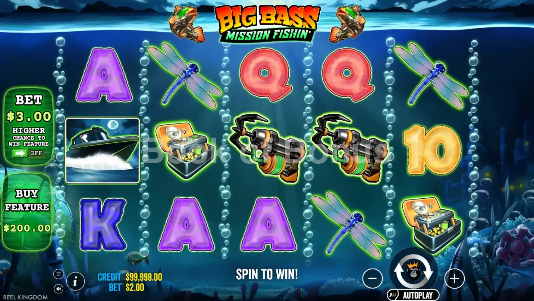 Big Bass Mission Fishin par Reel Kingdom - jeu de base et disposition des rouleaux