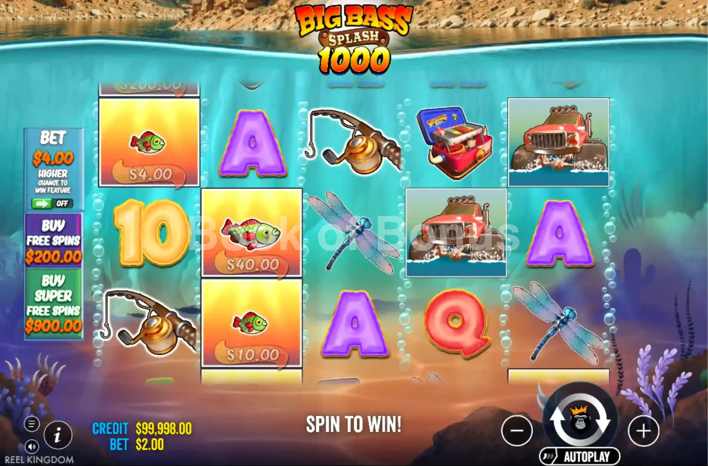Jeu de base Big Bass Splash 1000
