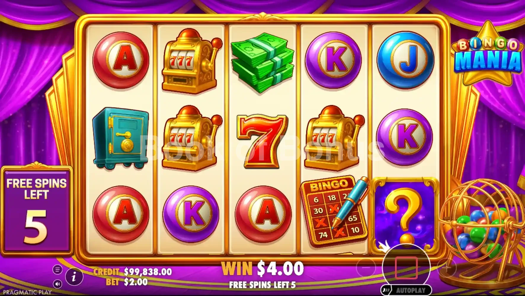 Bingo Mania par Pragmatic Play - tours gratuits